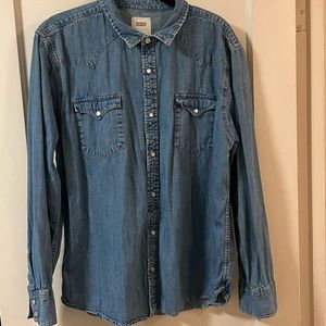 Levi’s Denim Long Sleeve Button Up, XL, Snap Button